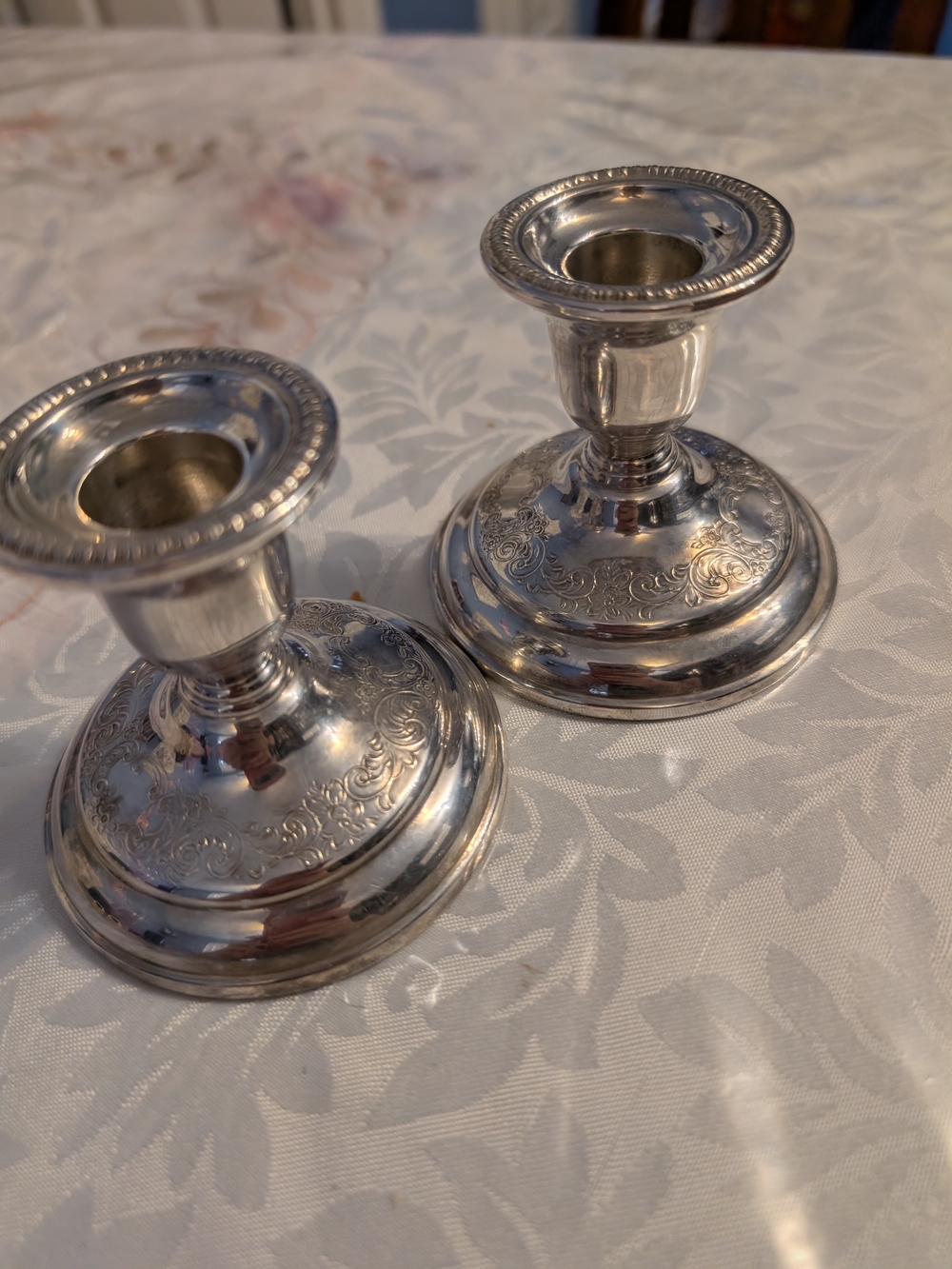 Vintage Birks Regency Plate 1502 Silverplate Candlesticks (Pair)